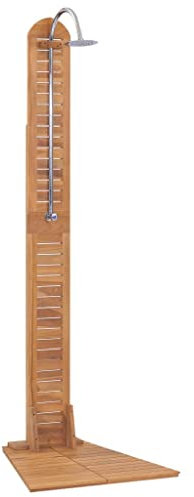 vidaXL Gartendusche, massives Teakholz, 70,1 x 74,9 x 204 cm