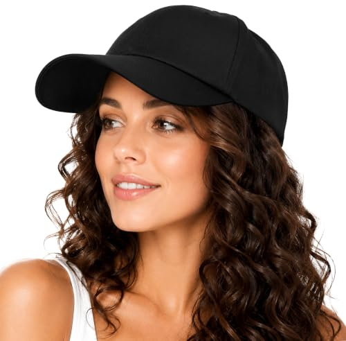 Womens Satin Lined Unstructured Baseball Cap Unisex Silk Lining Washed Cotton Adjustable Vintage Dad Hat Black