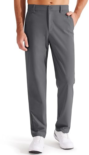 Libin Pantaloni da Golf Uomo Classic Fit Flat Front Abito da Lavoro Pantaloni Stretch Casual Pantaloni Leggeri con Tasche
