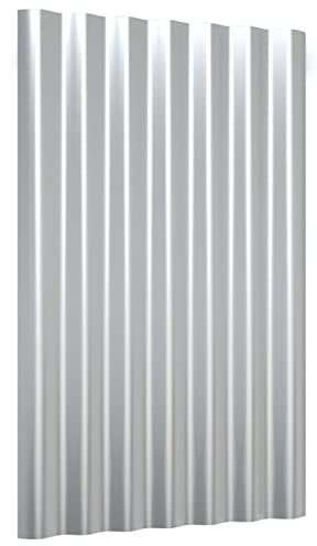 Homgoday 36 pcs Panneaux de Toiture, Couverture de Toit en Acier Galvanisé, Plaques de Protection de Toiture en MéTal pour Garage, Remise, BâTiments De Jardin, EntrepôT, Serre 60 x 36 cm