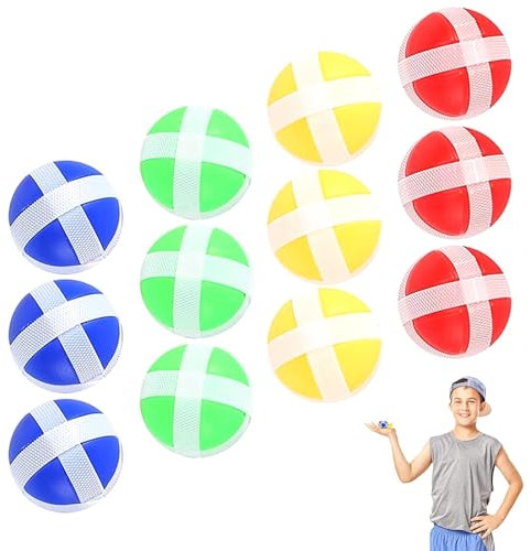 Darts Erstaz Bälle Klettball Wurf Spiel,Kinder Klettballspiel Fangballspiel Ballspiel Set,Ersatzbälle Paddle Ball Spiel Klett Wurfspiel für Drinnen Draußen,Drinnen Draußen Erwachsene Party,12 Stück