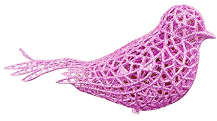 TENCOCO Künstlicher Vogel, Weihnachtsbaumschmuck, 16 cm, hübsches Vogel-Ornament, Rosa