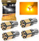 Sidaqi PY21W LED ampoule clignotant Jaune Canbus sans erreur ultra lumineuse 4000lm 57SMD 1156 BAU15S PY21W ampoule clignotant LED voiture avant et arrière Plug and Play 12-24V (pack de 4)