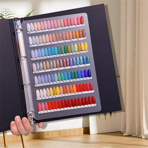 Acycoin2A - Organizer per unghie, in acrilico, a pressione, per esporre campioni di colori, album a fogli mobili, con nastro per unghie e punte per unghie