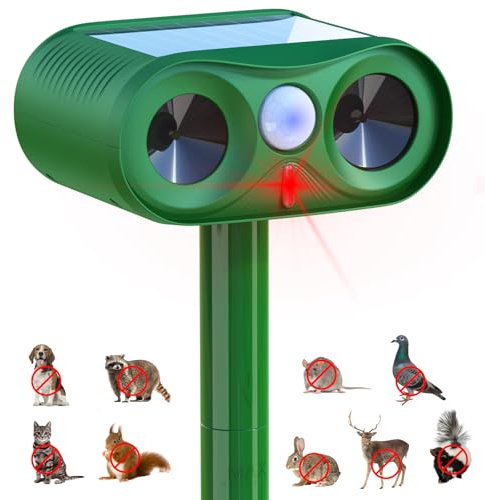 1 Stück Katzenschreck Ultraschall 2025 Upgrade, Solar Tiervertreiber, PIR-Bewegungssensor, Katzenabwehr für Garten, Marderschreck für Katzen, Hunde, Vöel, Mäse, Marder