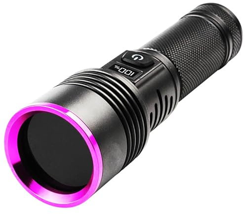 Strixorn Lampe Torche UV 20 W, 365 nm Lampe Ultraviolet Lumiere Noire avec LCD, 7000 mAh Lampe Torche Led Rechargeable, Détecteur D'urine pour Resine, Pêche, Scorpion, Minéraux, Ambre