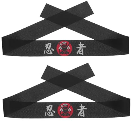 GOOHOCHY 2pezzi Fasce Ninja Giapponesi per Chef in Poliestere, Compatibili Yoga e Cucina, Design Fresco e Delicato sulla Pelle, Accessori Stile Karate