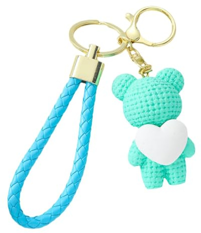Bear Nyckelringar, Bag Keychain Bear 3D Ornaments Hänge Nyckelringar | Håller hjärta Förtjusande kul Dekorativ Söta tillbehör Barnfestfavoriter för handväska Väska Charmhänge