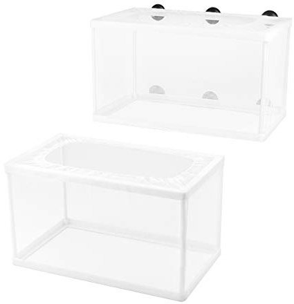 Aquarium Fische Brutkasten 2 Stück Aquarium Isolation Netz Ablaichkasten Fischzuchtkasten mit Saugnapf, Aquarium Züchter Trennnetz für Baby Fisch, 26 x 15cm