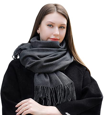 MASADA Damen Winterschal warmer und weicher Schal - Dunkelgrau