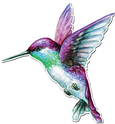 Milk Mug Designs Beautiful Pink Hummingbird 10 inch Full Color Vinyl Decal