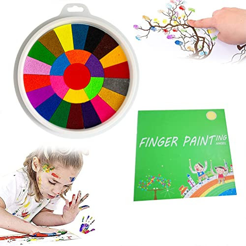 BSTCAR Fingermalerei Kit Kinder, 12/25 Farben Lustiges Finger Mal Set mit Malbuch, Abwaschbares Fingermalset DIY Malset, Tippen Sie Auf Kreativität und Fantasie der Kinder