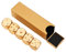 BuyWeek Spielwürfel, 5 Stück Golden Würfel Set aus Aluminiumlegierung, Tischspiel Pokerspiele Monopoly Würfel Set mit Aufbewahrungsbox(Rectangle Box-Gold)