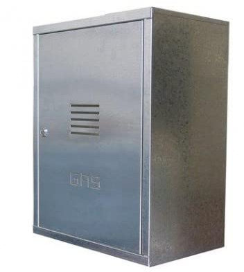 Cassetta Contatore Con Sportello Scritta Gas In Lamiera Zincata Cassetta Copri Contatore Spessore 0.6 Mm H60 X L60 X P25 Cm - Apertura Utile Sportello Hu56 X Lu56 Cm Aperta Posteriormente