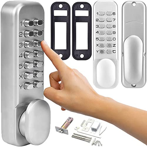 Retoo Serrure Porte À Combinaison Mécanique, 142 X 42 mm, Ne Nécessite Aucune Alimentation Électrique, Pour Portes Droite Et Gauche, Système De Sécurité, Pour Chambres D'hôtel, Appartements, Maisons