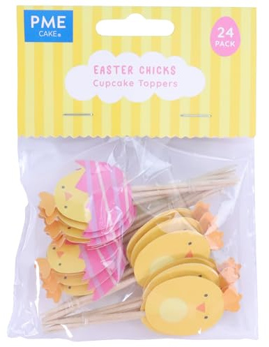 PME Pâques Décorations de Cupcake - Poussins, Set de 24