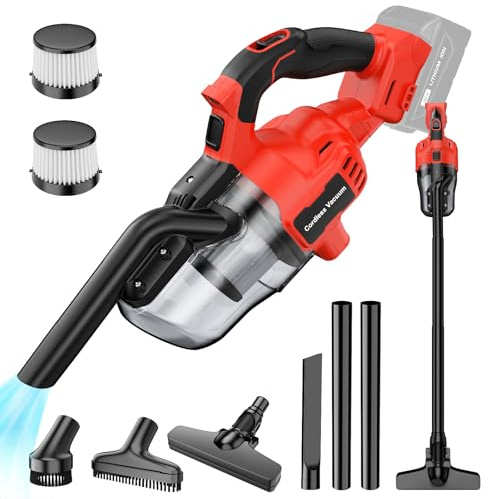 CAMXTOOL Cordless Vacuum for Milwaukee M18 Battery, Handheld Vacuum Cleaner for Home Pet Hair Car, 5-in-1 Portable Shop Vac with 2 Washable HEPA Filter, 4 Multi Nozzle (Battery Not Included)
