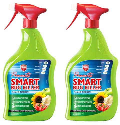 Smart bug killer spray for plants 1L, Pack of 2 – Fast Acting Insecticide Spray with 3-in-1 Action | Contact & Systemic Pest Control | Stops Pests in 1 Hour | Protects Up to 8 Weeks