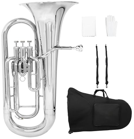 Euphonium Musikinstrumente Bb Flat Euphonium Messingrohrkörper 3 Tasten Baritonhorn Bass Musikinstrumentenzubehör