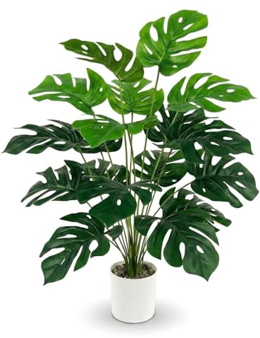 Perclyzm Konstgjorda Växter Med Potta, 85cm Areca-Palme För Inomhus & Ute, Realistisk Konstträd För Hem, Trädgård & Kontor (Monstera)