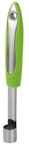 Descorazonador de Manzanas, Vaciador de Manzana de Acero Inoxidable, Vaciador de Frutas con Mango de Goma, Vaciadores de Peras con Gancho, Hoja de Ø 2,0 Cm, para Hogar y Cocina, Verde