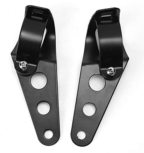 Generic Support de Montage de Phare Réglable de Haute qualité pour Moto, Supports de Phares Robustes pour Tubes de 35 à 43 Mm, Aluminium Noir, 2 Pièces