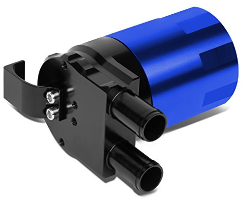 DNA Motoring PT-ZTL-9048-BL-BK Blue 240ml Aluminum Baffled Oil Catch Can Reservoir Tank, 1 Pack