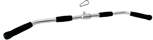 yuhqc Lat Cable Machine Attachment Curl Pulldown Barbell Revolving Bar, Multi-Exerciser Cable Attachment Bar, Solid Steel Tricep Press Down with Rubber Handgrips & Revolving Hanger (36 Inch)