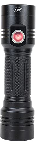 PNI Aluminium Adventure F200 Dual-LED-Taschenlampe, 4000-mAh-Akku und Micro-USB-Anschluss, 3 LEDs mit großer Blende und eine mit Fokus