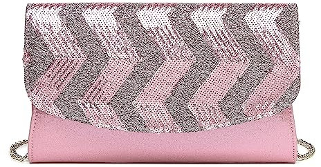 Miss Lulu Clutches Damen Kleine Kettentasche Damen Brieftaschen Umhängetasche Clutches Schultertasche Party Pailletten Synthetische