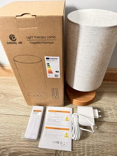 Deng Jr Tageslichtlampe 10000 Lux Lichttherapielampe UV-Free, Sonnenlichtlampe mit Fernbedienung, Sonnenlampe für Büro/Zuhause