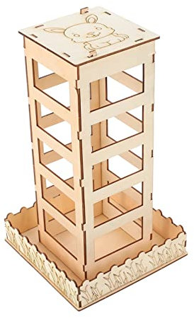 GRIRIW 1pc Small Animal Feeder Cage Tool Wooden Hay Dispenser for Small Pets Easy to Install Feeding Rack Keeps Food Clean and Minimizes Waste