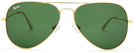 Pro Acme Pilot Sunglasses Women Men 100% Real Glass UV400 Lens Classic Sunglasses UV400 Protection(Gold G15)