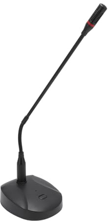 Ouitble kondensatormikrofon XLR svanhals mikrofon kabelansluten bordsmikrofon med avtagbar mikrofonbas för konferensen mötesföreläsning