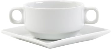 Holst Porzellan TC 025 YK - Juego de 2 tazas de sopa (porcelana, 0,25 L, 2 unidades), color blanco