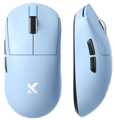 MCHOSE Mouse da gioco leggero A7 da 59 g con ricevitore radio ad ultrasuoni 8K personalizzato, 26000 DPI, velocità di segnalazione 8K Hz, mouse da gioco BT/2,4G con cavo e cavo wireless 200 ore
