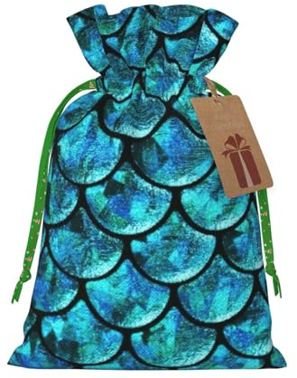 Bolsas de regalo de Navidad con cordón impreso. Saco festivo de Navidad, fiesta de cumpleaños, embalaje de regalo