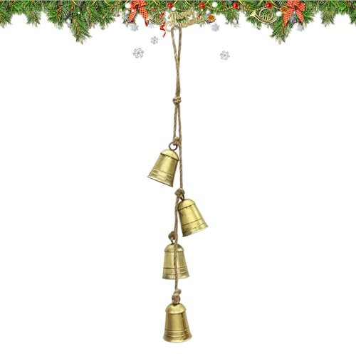 Campane Di Natale Decorative | Addobbo Natalizio Per Ingresso - Campanelli Rustico | Per Decoratori Casa Organizzatori Festival Ufficio Soggiorno Camera Giardino Ristorante Corona Scale