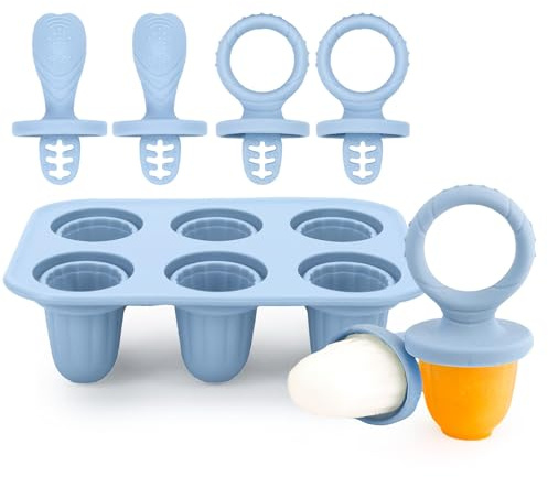 Stampi per Ghiaccioli in Silicone, 6 Cavità Stampi per Ghiaccioli Con Stecco Neonato Formine Ghiacciolo Bimbi Senza Bisfenolo