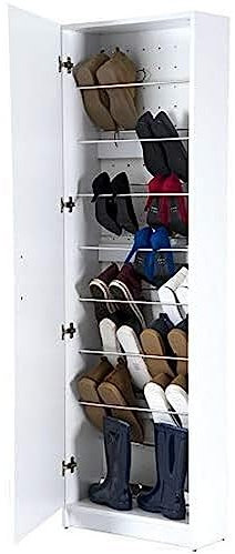 TOPKIT | Mueble Zapatero con Espejo Danubio 56AB | Medidas 171 x 54 x 24 cm | Armario Zapatero | Zapatero con Espejo | Blanco