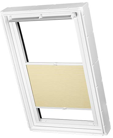 Ventanara® Dachfenster Waben Plissee ohne Bohren passend für Velux Fenster Plisseerollo Faltrollo verspannt Klebemontage (PK10, Beige Verdunkelnd)