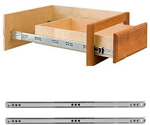 Nivvity Glissières à tiroir, 2 pièces/Ensemble 342x17mm glissière de roulement à Billes de Rail de tiroir en Acier laminé à Froid pour la Plaque d'acier laminée à Froid de Buffet
