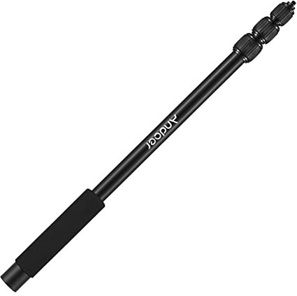 Andoer Micrófono de Mano Boom Arm Brazo de micrófono Extensible de 5 Secciones Aleación de Aluminio Boom Pole para micrófonos Tornillo y Rosca de 1/4in con empuñadura de Espuma Cerraduras giratorias