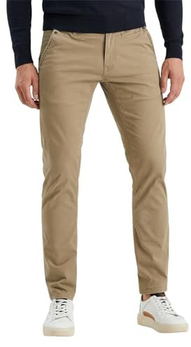 PME Legend Herren Chinohose Twin WASP Chino - Regular Fit - Blau Beige Grün, Größe:32W / 32L, Farbe:Beige 6405