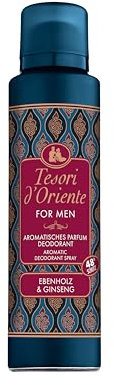 Tesori d'Oriente Déodorant aromatique « Ébène & Ginseng » | Pour homme | Protection 48 h | rituel de bien-être pour le corps et les sens | 150 ml