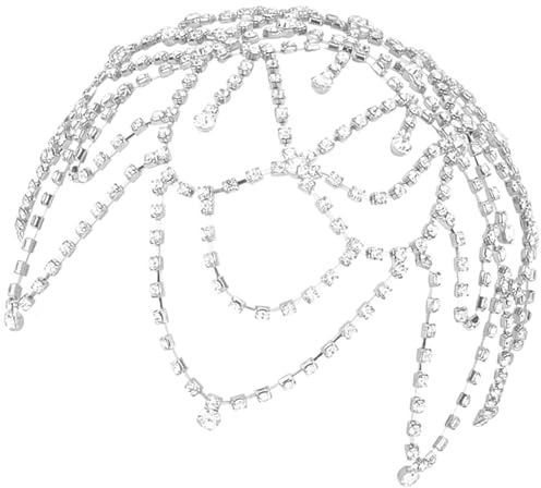 Huvudhalsband smycken tofsar halsband hårband kristall huvudbonad hårprydnad hårkedja hatt 1920-tals huvudbonad strass nät smycken för kvinnor flickor festival
