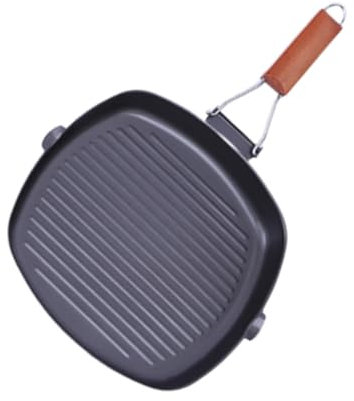 CIYODO Padella Antiaderente Quadrata in Ferro Per Bistecche E Pancake Facile Da Pulire E Sicura Per L'uso Domestico Colore Grigio Scuro