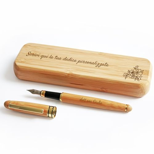 LASERO’ Füllfederhalter aus Holz mit UV-Druck – Personalisierter Füller Erwachsene im Holz Geschenkbox – Personalisierter Stift für Männer & Frauen | Geschenk für Geburtstag, Jubiläum oder Graduation