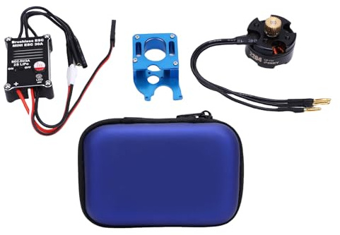 Hapivida Combo Motore ESC per Auto RC SCX24 1/24, Kit Brushless 30A con Motore 2204 2400KV, Montaggio Alluminio e Custodia, Upgrade Velocità Lineare per Modelli Truck e Car