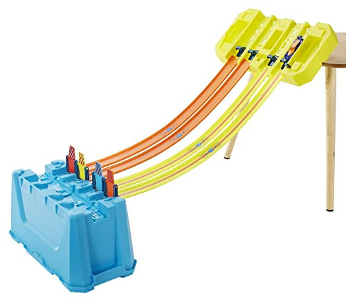 Hot Wheels GLC95 - Track Builder Unlimited Mehrspurige Speed Box mit 4-spuriger Startschranke für Stunts, Spielzeug Autorennbahn ab 6 Jahren